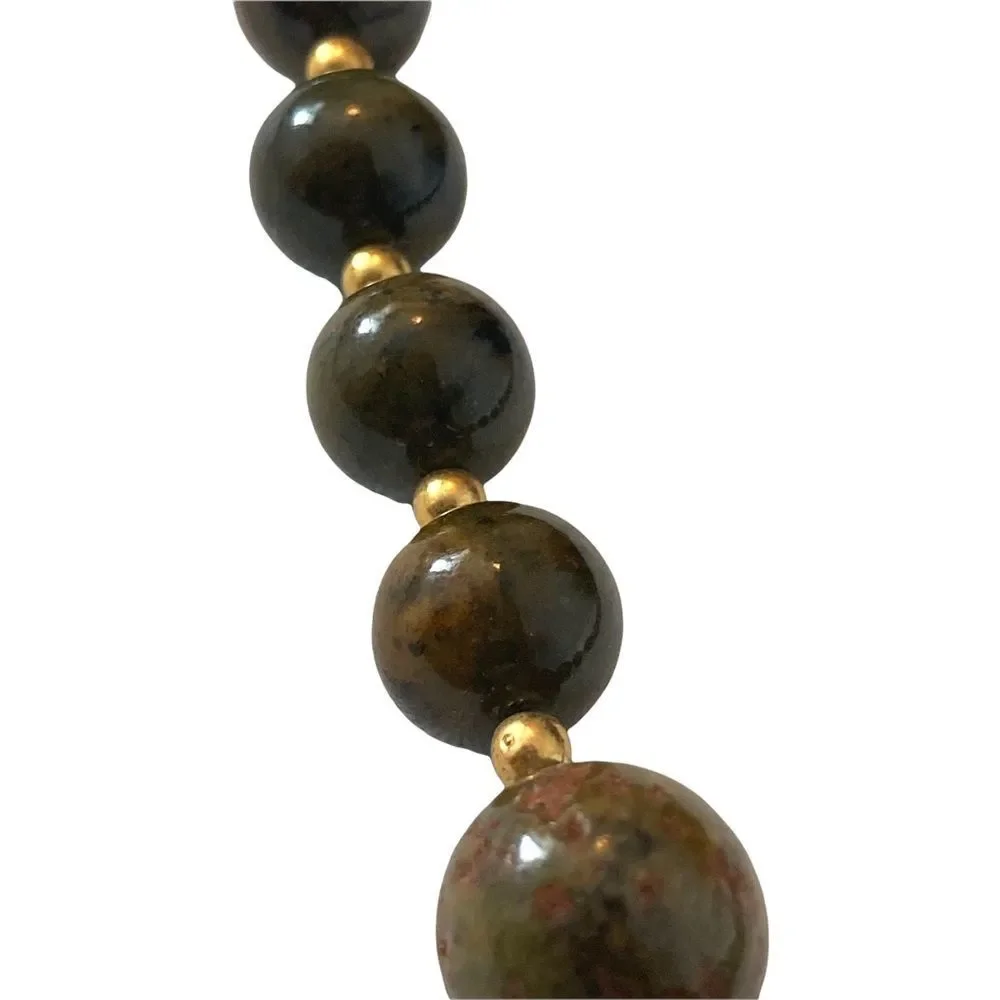 Vintage Beaded Necklace Dark Brown - Picture 2 of 4